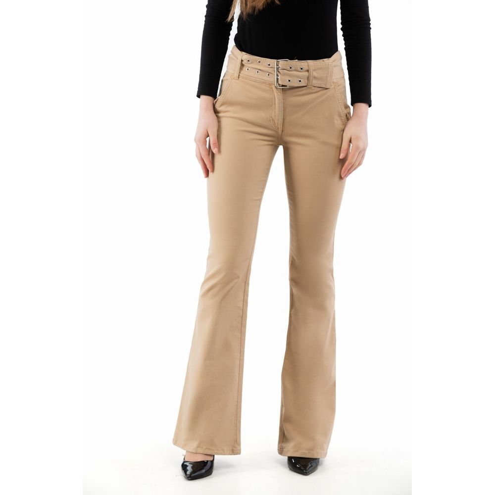 Moschino Beige Cotton Flared Pants